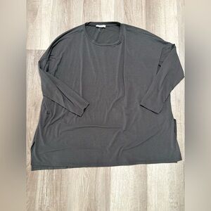 Zenana Outfitters Charcoal Long Sleeve Tee